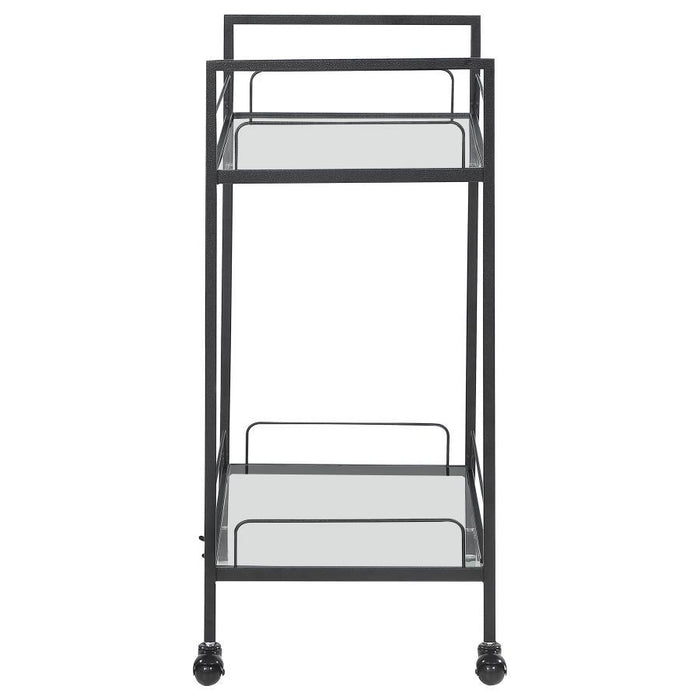 Curltis - Serving Cart With Glass Shelves - Clear And Black Unique Piece Furniture
