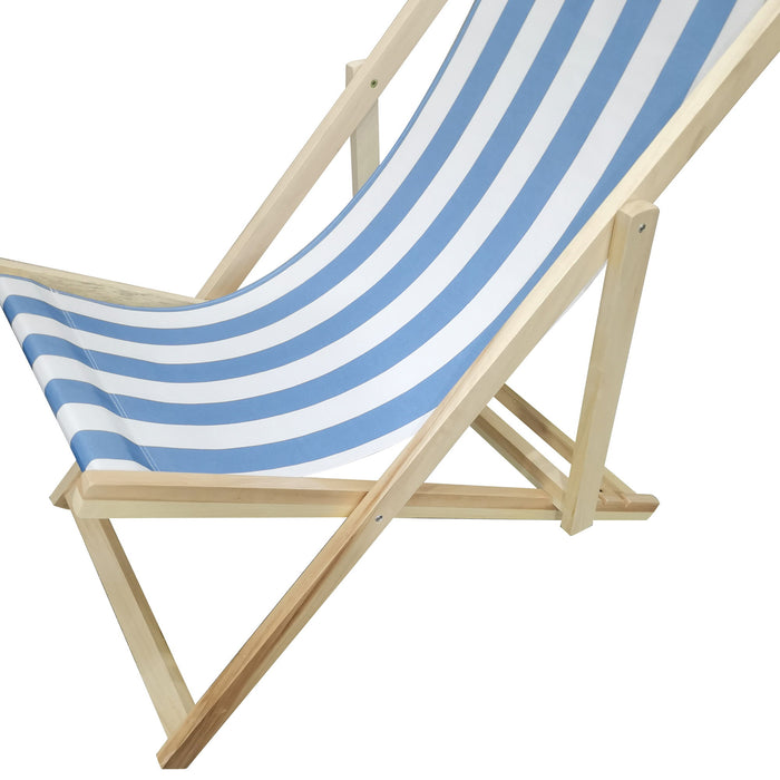 Beach Chair Stripe - Folding Chaise Lounge Chair