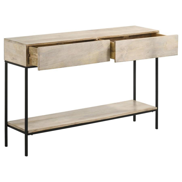Rubeus - 2-Drawer Console Table With Open Shelf - White Washed Unique Piece Furniture