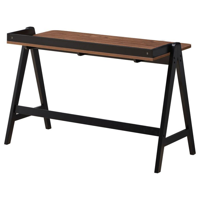 Raul - Writing Desk - Walnut And Black With USB Ports Unique Piece Furniture