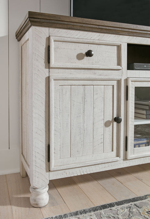 Havalance - Brown / Beige - Extra Large TV Stand - 4 Doors Unique Piece Furniture