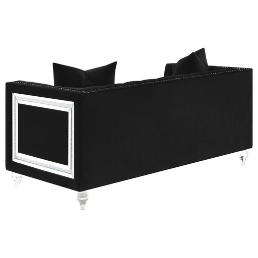 Delilah - Upholstered Tufted Tuxedo Arm Loveseat - Black Unique Piece Furniture