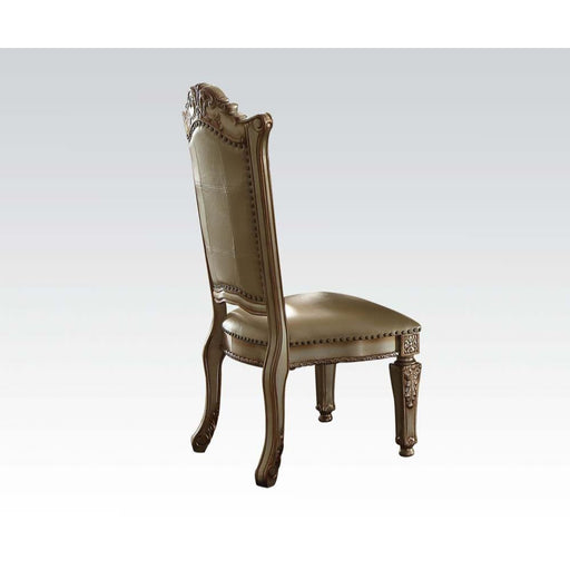Vendome - Side Chair (Set of 2) - Bone PU & Gold Patina Unique Piece Furniture