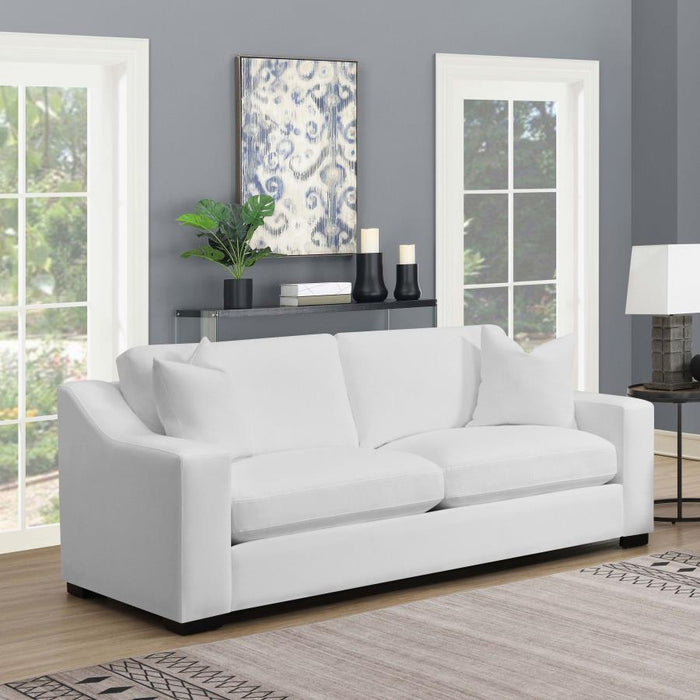 Ashlyn - Upholstered Sloped Arms Sofa - White Unique Piece Furniture
