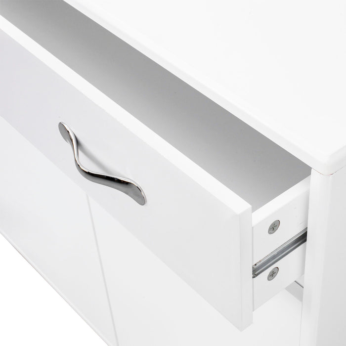 Two Door Side Table - White