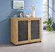 Mchale - Accent Cabinet With Two Mesh Doors - Golden Oak Unique Piece Furniture
