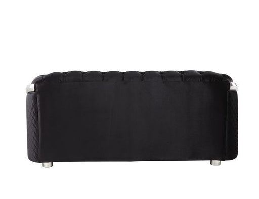 Pyroden - Loveseat - Black Velvet & Chrome Finish Unique Piece Furniture