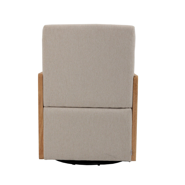 Coolmore Modern Comfortable Upholstered Accent Chair / Linen Accent Chair With Ottoman For Living Room, Bedroom - Beige