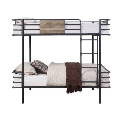 Deliz - Twin Over Twin Bunk Bed - Gunmetal Unique Piece Furniture