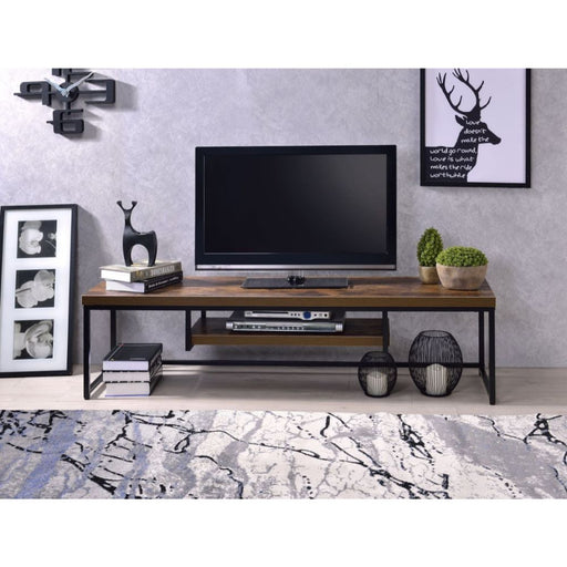 Bob - TV Stand - Weathered Oak & Black Unique Piece Furniture