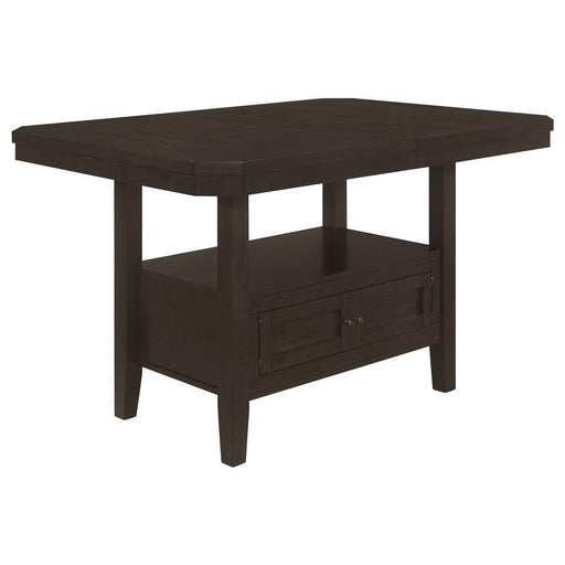 Prentiss - Rectangular Counter Height Table With Butterfly Leaf - Cappuccino Unique Piece Furniture
