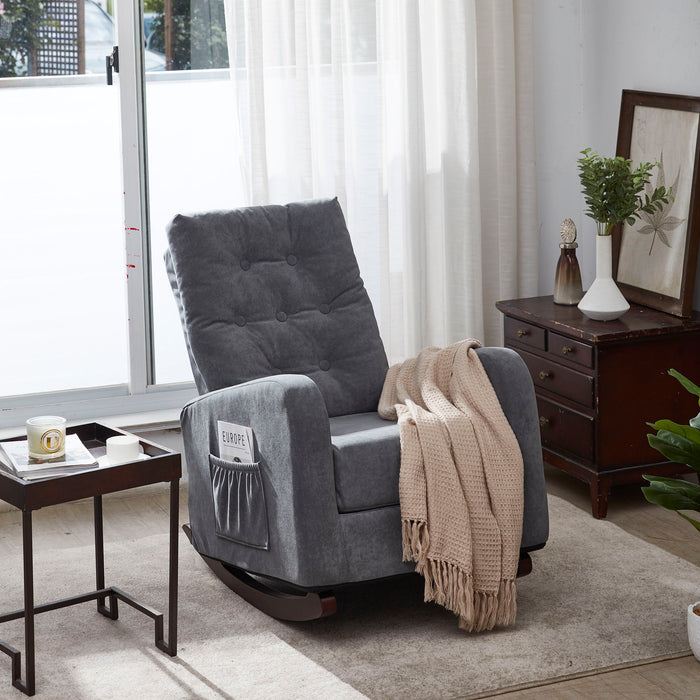Single Sofa Reclining Chair Japanese Chair Lazy Sofa Tatami Balcony Reclining Sofa Adjustable Chair - Antique Gray