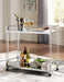 Chaseton - Clear / Silver Finish - Bar Cart Unique Piece Furniture