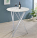 Bexter - Faux Marble Round Top Bar Table - White And Chrome Unique Piece Furniture