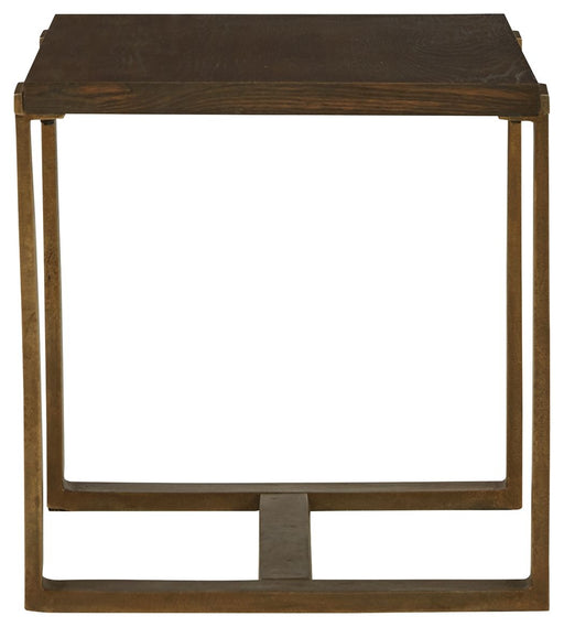 Balintmore - Brown / Gold Finish - Rectangular End Table Unique Piece Furniture