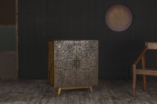 Calvary - Accent Table - Gray Stone & Walnut Unique Piece Furniture
