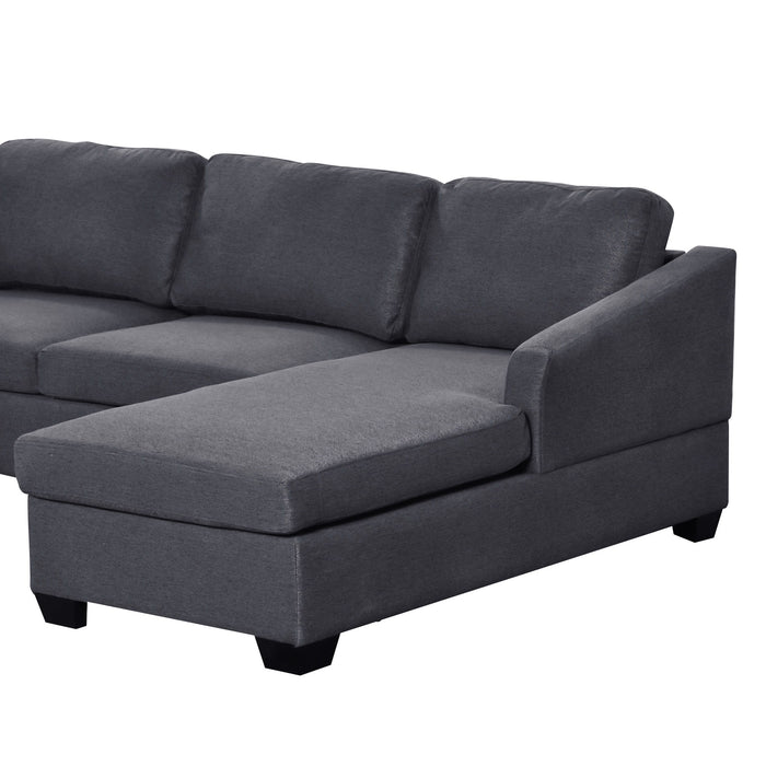 Ustyle Modern Large U-Shape Sectional Sofa, Double Extra Wide Chaise Lounge Couch, Gray