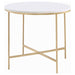 Ellison - Round X-Cross End Table - White And Gold Unique Piece Furniture