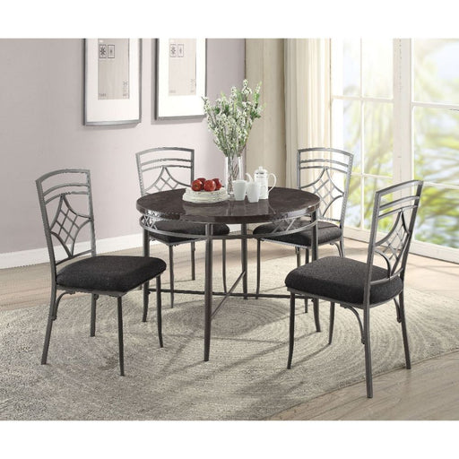 Burnett - Dining Table - Faux Marble & Dark Gray Unique Piece Furniture