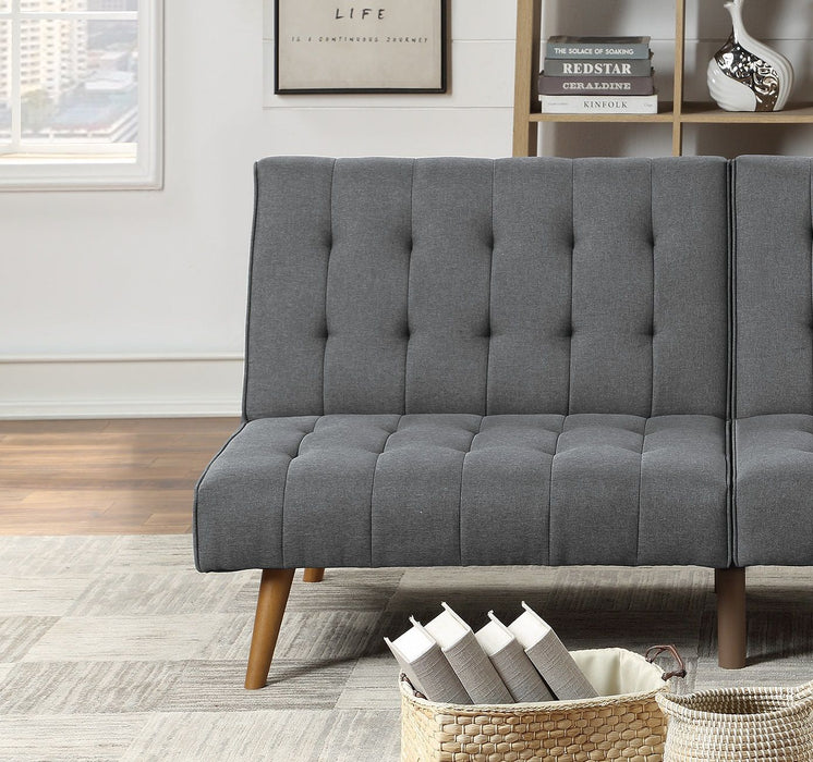Blue Gray Modern Convertible Sofa 1 Piece Set Couch Polyfiber Plush Tufted Cushion Sofa Living Room Furniture Wooden Legs