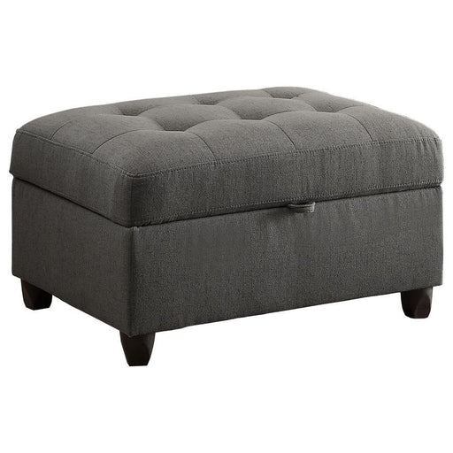 Stonenesse - Upholstered Tufted Sectional With Storage Ottoman - Gray Unique Piece Furniture