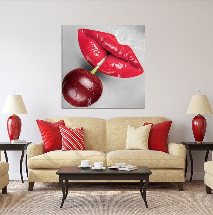 Oppidan Home "Cherry Lips" Acrylic Wall Art (40"H X 40"W)