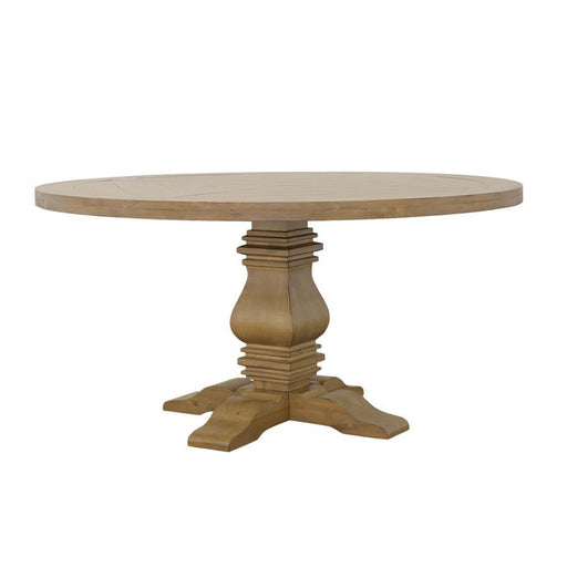Florence - Round Pedestal Dining Table - Rustic Smoke Unique Piece Furniture