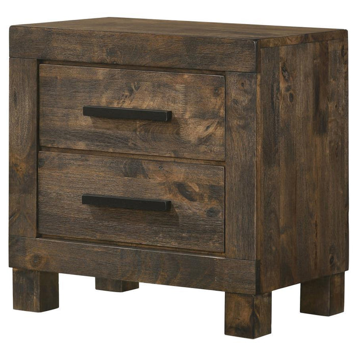 Woodmont - 2-Drawer NightStand - Rustic Golden Brown Unique Piece Furniture