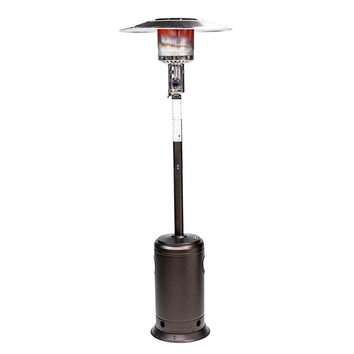 Outdoor Patio Propane Heater With Portable Wheels 47, 000 Btu 88 Inch Standing Gas Outside Heater Stainless Steel Burner Commercial & Residential Hammered Black For Party Restaurant Garden Yard Smocha