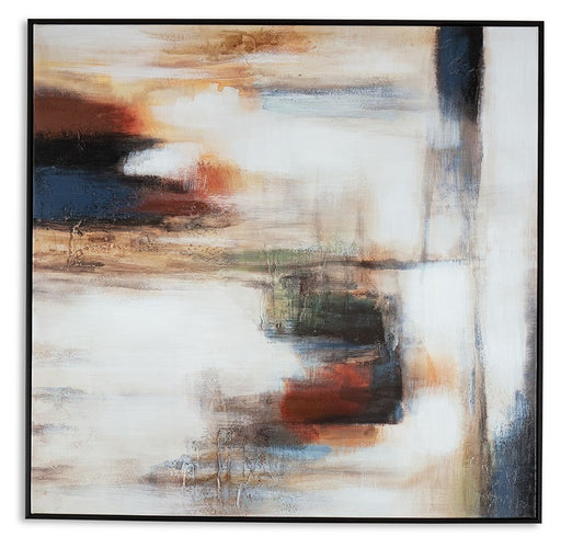 Pigeonford - White / Teal / Gold - Wall Art Unique Piece Furniture