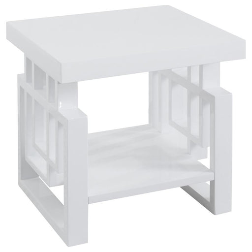 Schmitt - Rectangular End Table - High Glossy White Unique Piece Furniture
