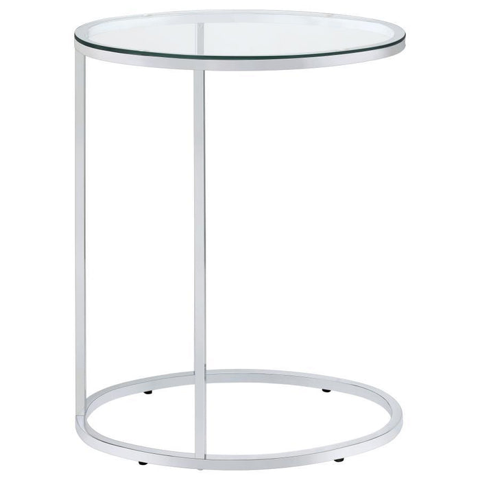 Kyle - Oval Snack Table - Chrome And Clear Unique Piece Furniture