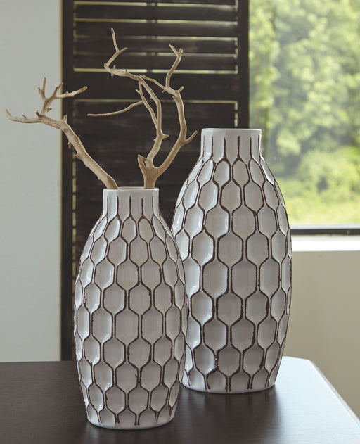 Dionna - White - Vase Set (Set of 2) Unique Piece Furniture