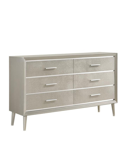 Ramon - 6-Drawer Dresser - Metallic Sterling Unique Piece Furniture