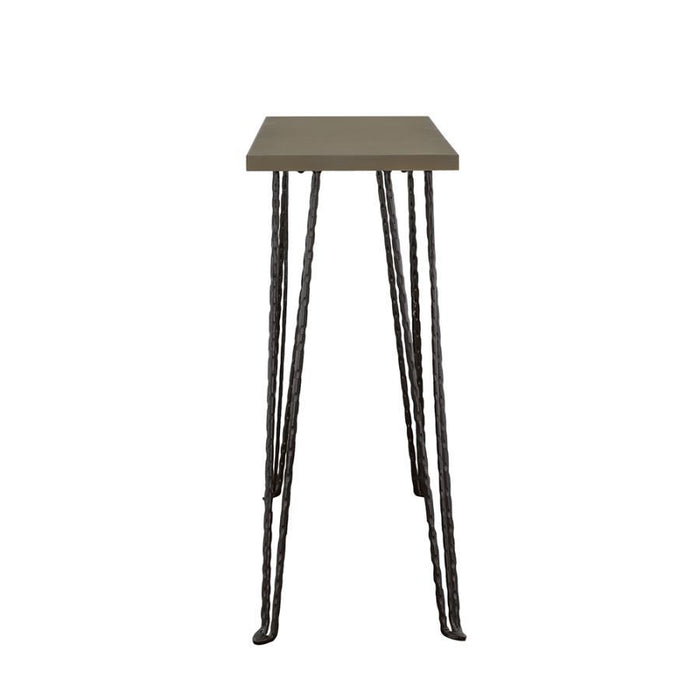 Neville - Rectangular Console Table - Concrete And Black Unique Piece Furniture