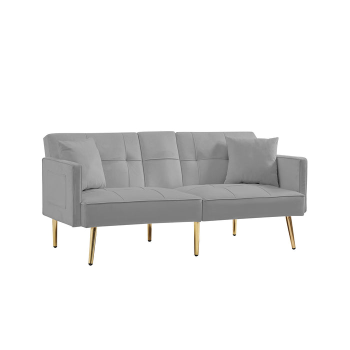 Gray Velvet Sofa Bed