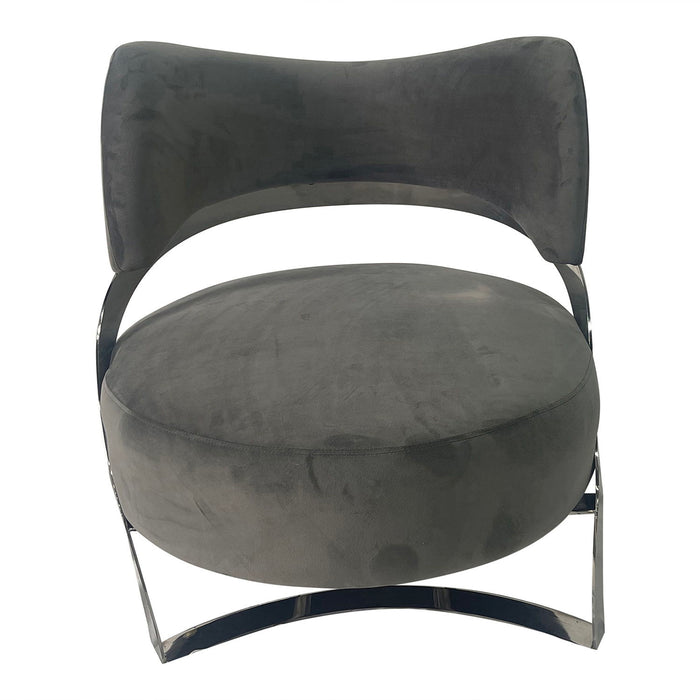 Ashy Gray And Silver Sofa Chair