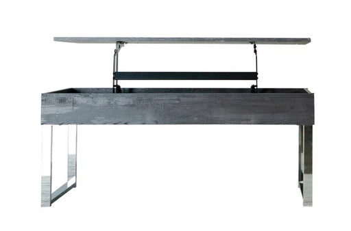 Aldine - Lift Top Storage Coffee Table - Dark Charcoal And Chrome Unique Piece Furniture