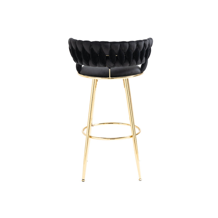 Coolmore Bar Stools With Back And Footrest Counter Height Bar Chairs - Black