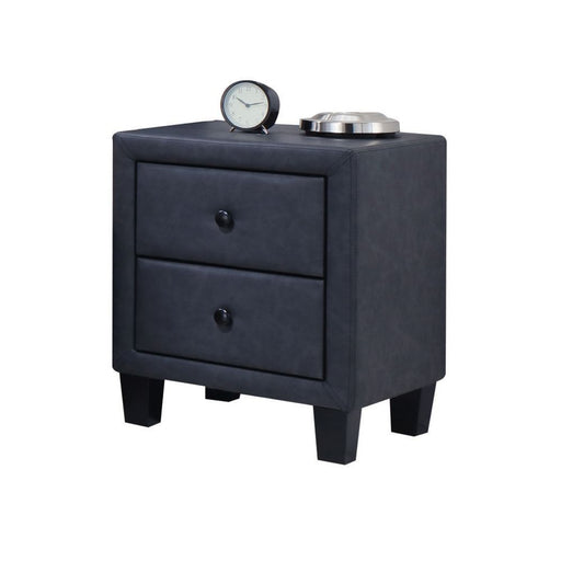 Saveria - Nightstand - 2-Tone Gray PU Unique Piece Furniture