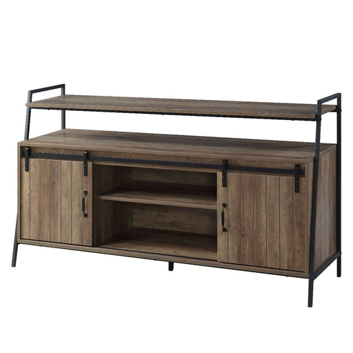 Rashawn TV Stand - Rustic Oak & Black Finish Unique Piece Furniture
