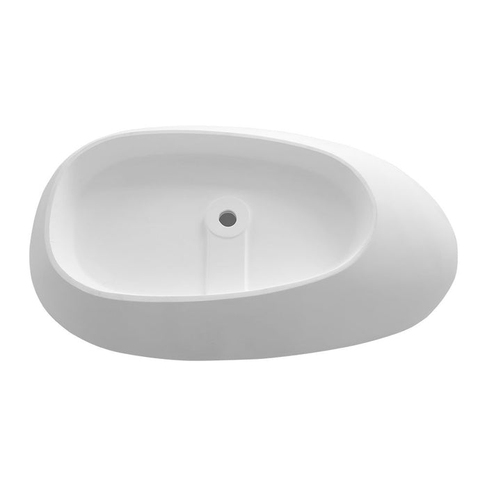 1800Mm Solid Surface Stone Soaking Tub, Bathroom Freestanding Bathtub - White