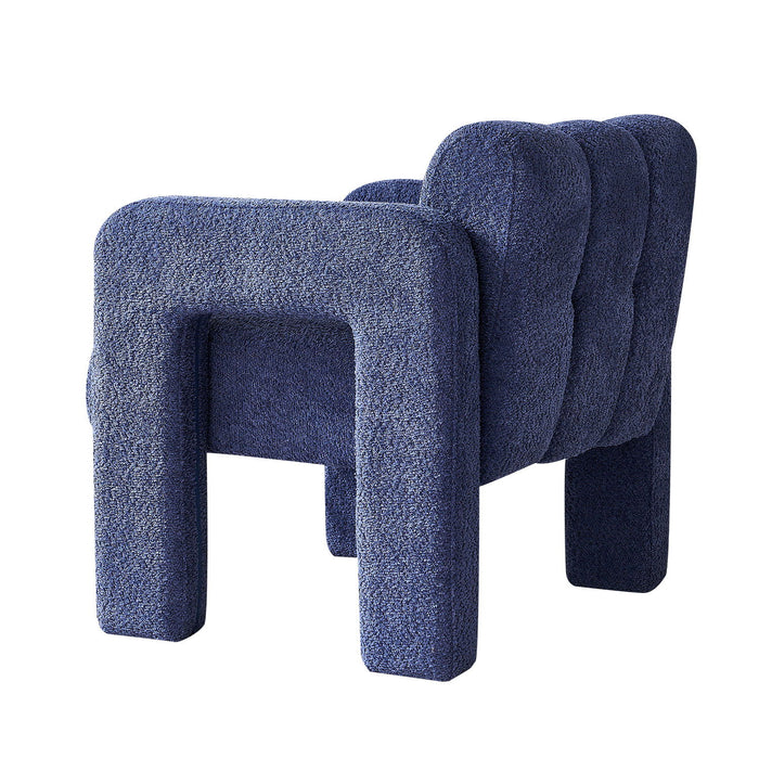 31.10" Wide Boucle Upholstered Accent Chair - Blue