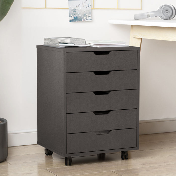Office Pulley Movable File Cabinet - Dark Gray