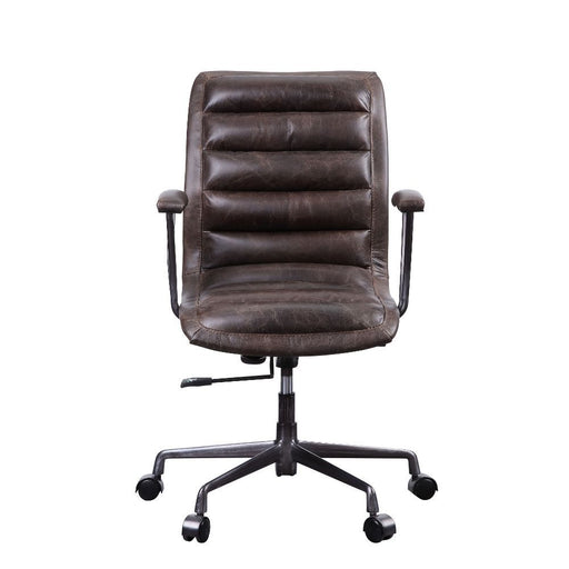 Zooey - Executive Office Chair - Distress Chocolate Top Grain Leather Unique Piece Furniture