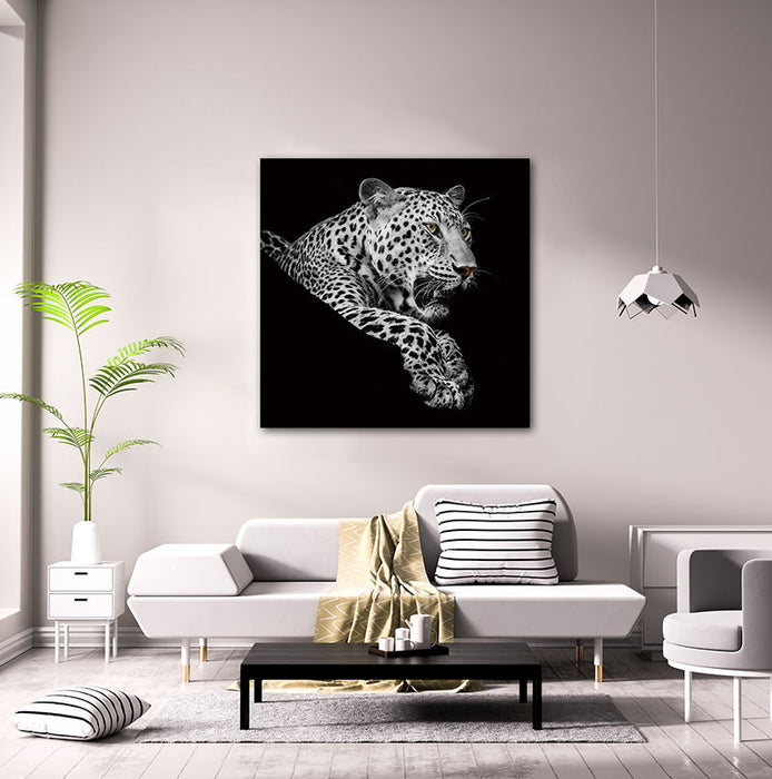 Oppidan Home "Eopard In Black And White" Acrylic Wall Art (40"H X 40"W)