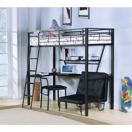 Senon - Loft Bed - Silver & Black Unique Piece Furniture