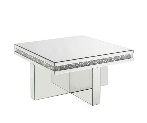Noralie - Coffee Table - Mirrored & Faux Diamonds - Wood - 18" Unique Piece Furniture