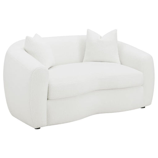 Isabella - Upholstered Tight Back Loveseat - White Unique Piece Furniture