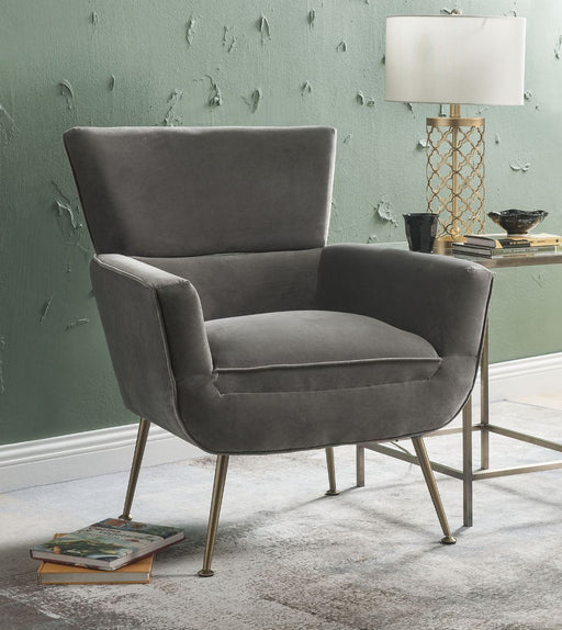 Varik - Accent Chair - Gray Velvet Unique Piece Furniture